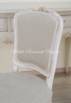SE09 L1 Parisian Chair White Silver Finish Upholstered Seat And Back 04
